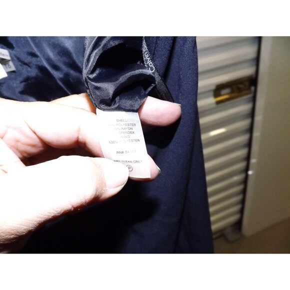 Calvin Klein Size 16 Skirt 24" Long Spandex Rayon Polyester Blend Black Drk Blue - Picture 6 of 13